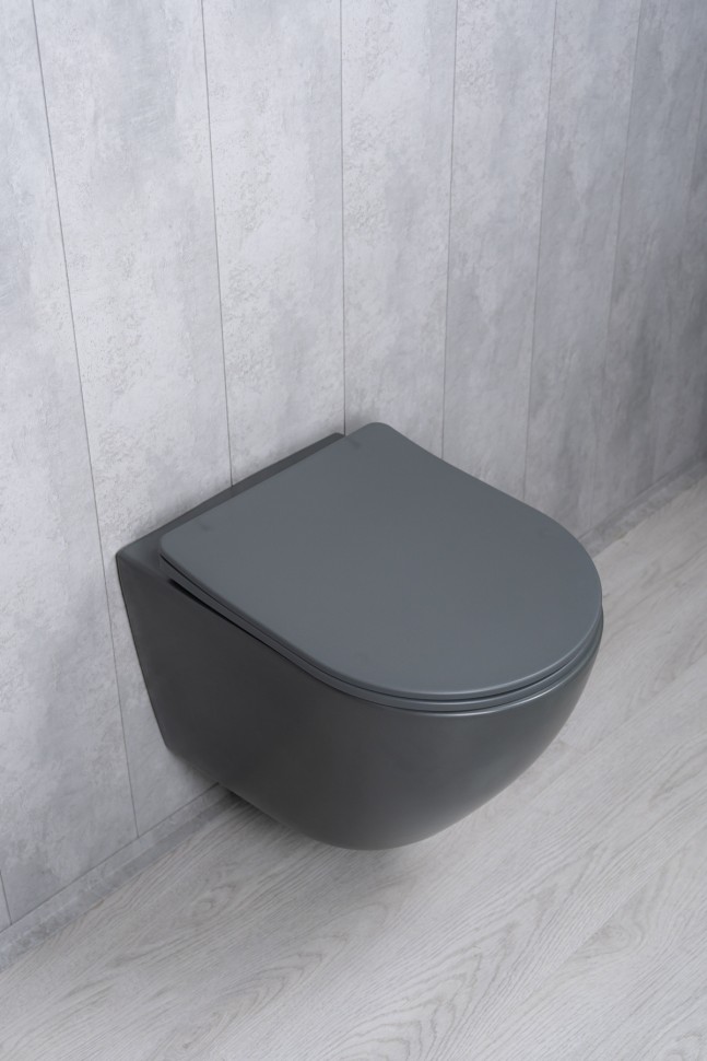 Унитаз подвесной Tornado Gid Tr2122TF-Dgm 62260Y серый матовый 49x36x36