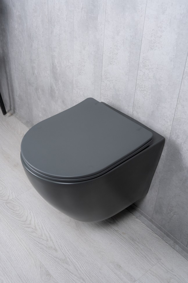 Унитаз подвесной Tornado Gid Tr2122TF-Dgm 62260Y серый матовый 49x36x36