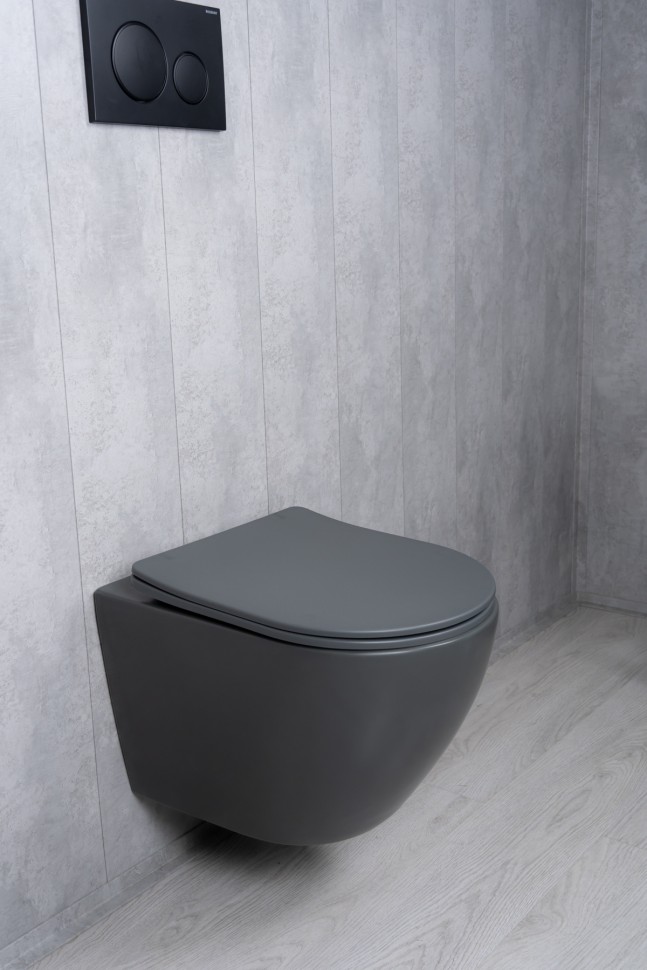 Унитаз подвесной Tornado Gid Tr2122TF-Dgm 62260Y серый матовый 49x36x36