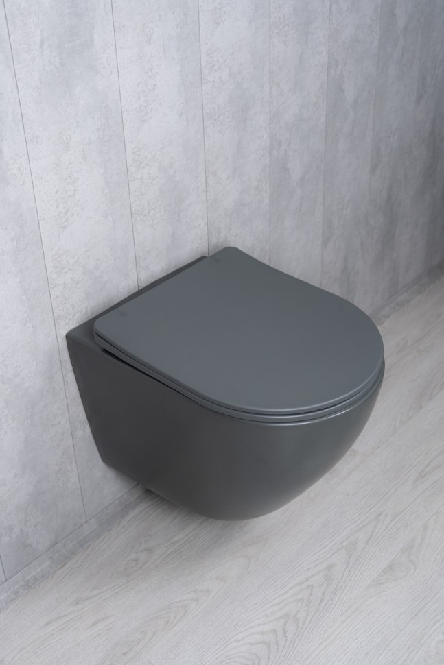 Унитаз подвесной Tornado Gid Tr2122TF-Dgm 62260Y серый матовый 49x36x36