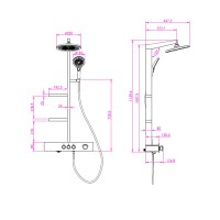 AQM 8005W Душевая система для душа с термостатом, Белый