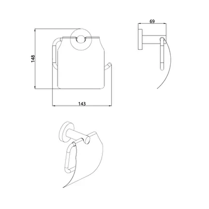 AQM7210CR Trento Держатель туалетной бумаги с крышкой, хром