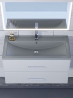 Раковина для ванной кварцевая Uperwood Foster Quartz 80х45,5х17,5 см, серая матовая, бетон