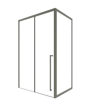 Timo Душевая дверь TDSS-120/13C-8R, раздвиж 1200*2000, проф никель + торцевое стекло TSS-1000/13C-8 1000*2000, проф никель