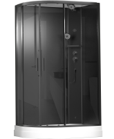 Timo Premium ILMA Black 902 R душевая кабина с крышей, хамам и стульчиком 120*80*222