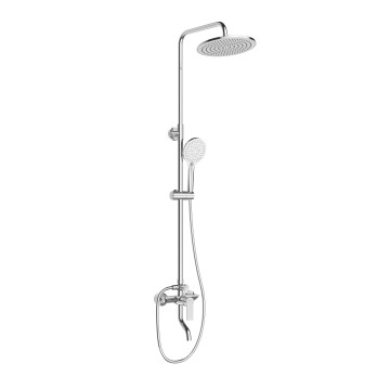 Душевая стойка со смесителем и изливом BelBagno AURORA-VSCM-CRM