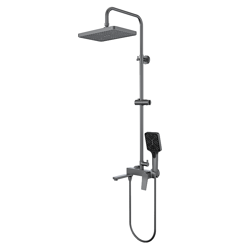 Душевая стойка со смесителем с коротким изливом OSGARD BRETTA GUN GREY 52050