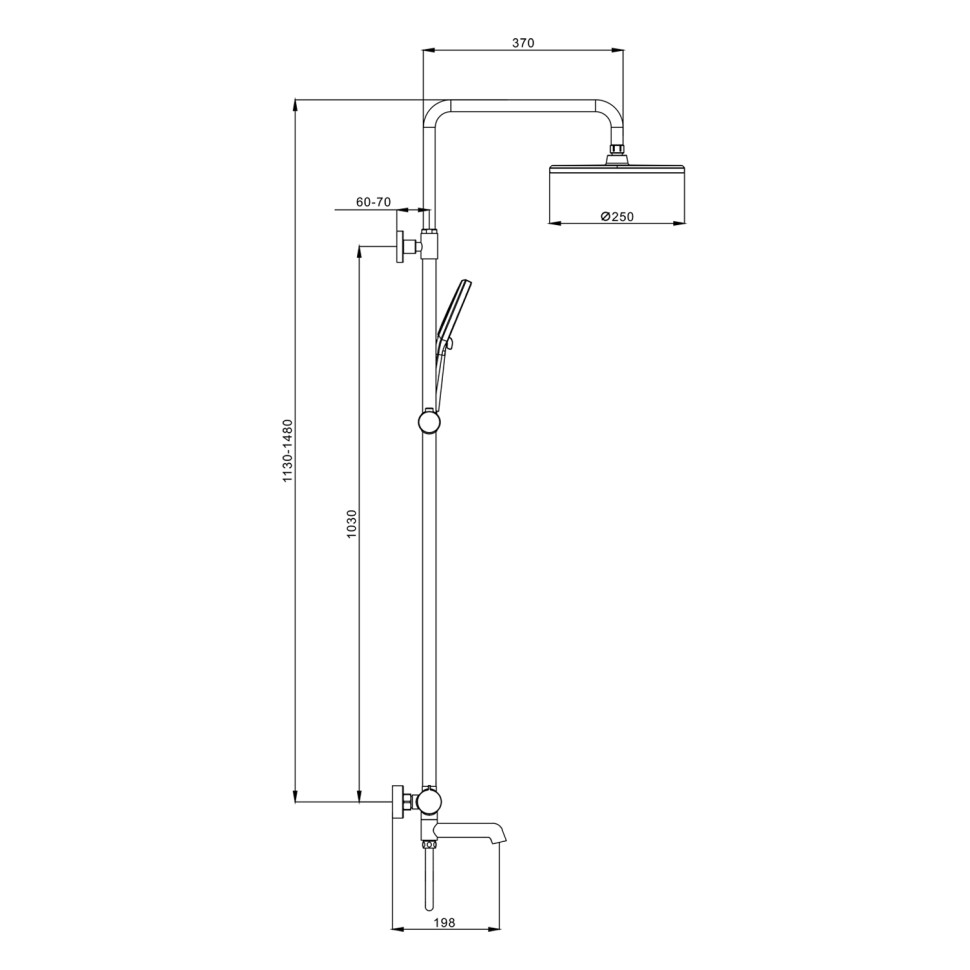 Душевая система Raglo для ванны и душа R20.24.09 Графит