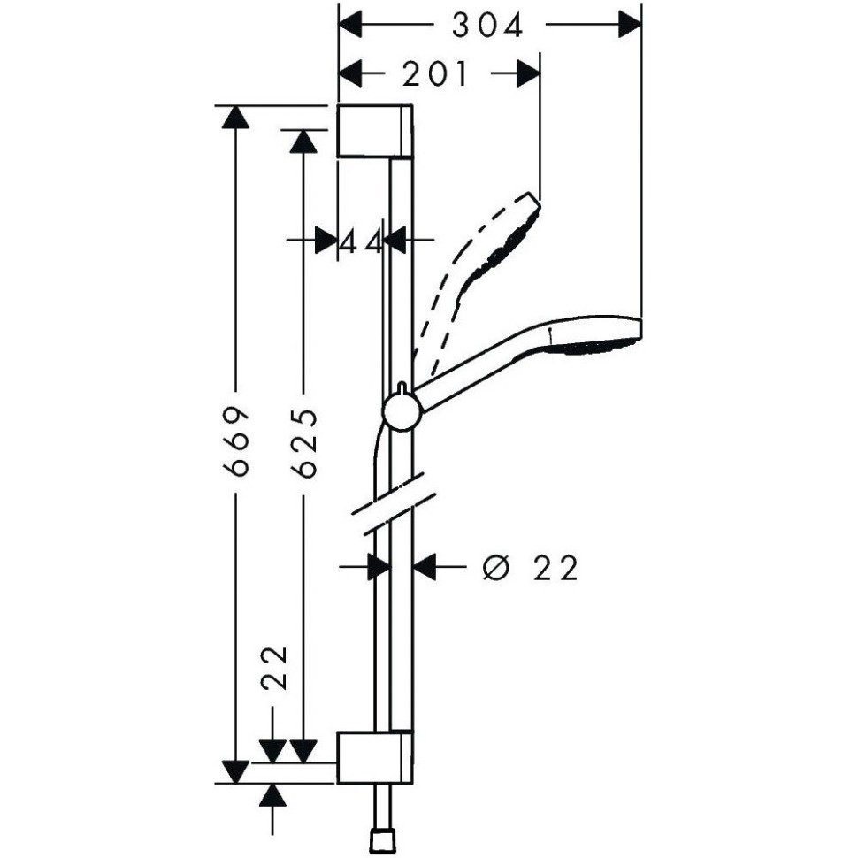 Душевой гарнитур Hansgrohe Croma Select S Multi 26560400 хром