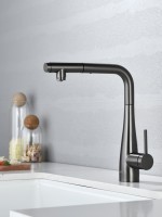 AQM9902GM Cucina Смеситель для кухни с выдвижным L-образным изливом, металл