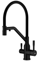 Смеситель Raglo для кухни со съемным гибким изливом, с магнитным фиксатором излива, с подключением фильтра питьевой воды R81.62.06 Черный