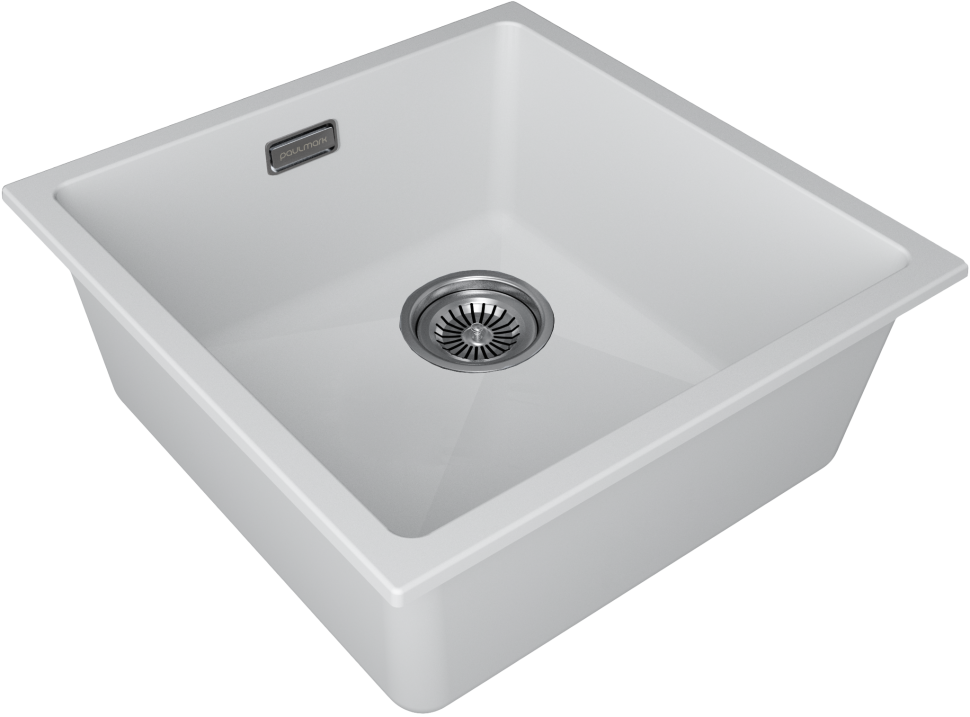 Мойка LUMI 45UNI-SKEW, IT-GRANIT, LU45SK-WH, белый, 455х440, Paulmark