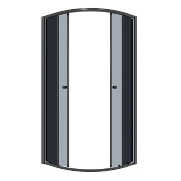Душевое ограждение Niagara Eco NG-1003-14T (80х80х190) четверть круга,раздвижное,черный,стекло тонированное,1 место