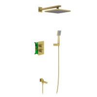 Душевая система встроенная с термостатом Timo Petruma SX-5049/17SM золото матовое
