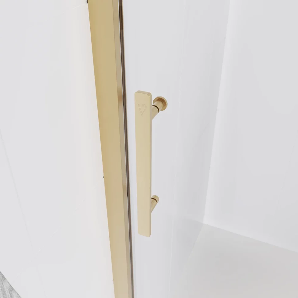 Душевая дверь Veconi Evo 100 G, 1800x1950, золото брашинг, стекло прозрачное