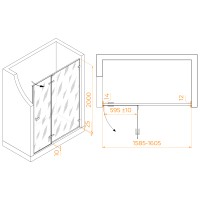 Душевая дверь RGW SV-004B (Матовое-Сатинат, 1600)