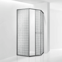 Душевой уголок RGW SV-82Gr "L" (Черная вуаль, 800x1200)