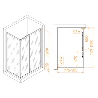 Душевой уголок RGW PA-245 (Прозрачное, 800x1200)