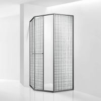 Душевой уголок RGW SV-82Gr "R" (Черная вуаль, 900x900)