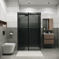 Душевое ограждение Grossman Classic 100.K33.04.120.21.10-200.K33.04.100.21.10 (120х100х195) раздвижная,черный матовый,стекло тонированное,2 места