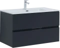 Тумба с раковиной Алвита new 90 2 ящ. цв.антрацит