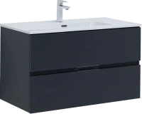 Тумба с раковиной Алвита new 90 2 ящ. цв.антрацит
