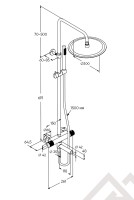 Душевая система MILLEAU Tissage ML8075BKS.DT-CR (Cool touch) с изливом, Хром