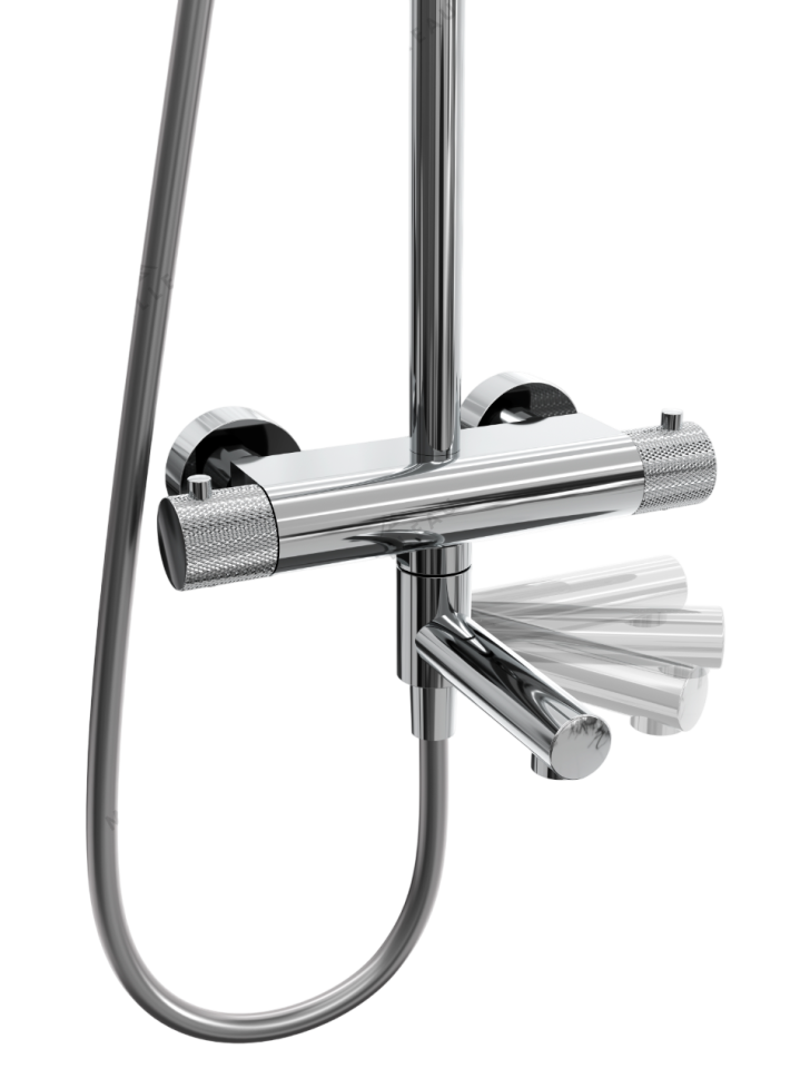 Душевая система MILLEAU Tissage ML8075BKS.DT-CR (Cool touch) с изливом, Хром