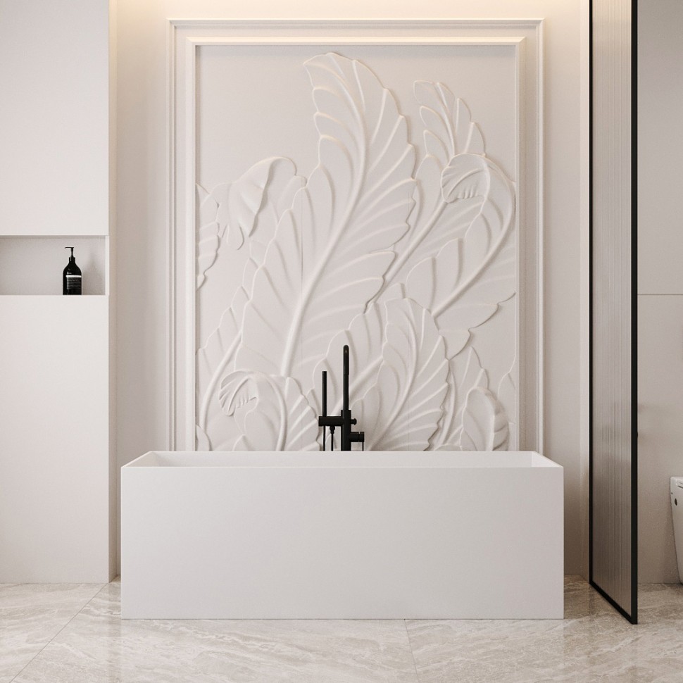 Ванна из искусственного камня ABBER Stein AS9640-1.7 белая матовая