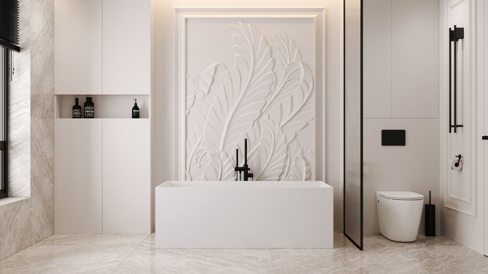 Ванна из искусственного камня ABBER Stein AS9640-1.7 белая матовая