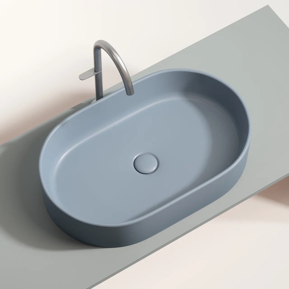 Умывальник чаша накладная овальная (цвет Серо-x CN6048MHL
