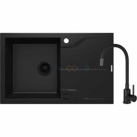 Гранитная мойка со смесителем, 1-чаша с осушкой