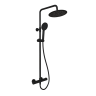 Душевая стойка SANCOS KANEDO с термостатом с круглым верхним и ручным душем Ø120 мм 4 режима, матовый черный SC7100MB