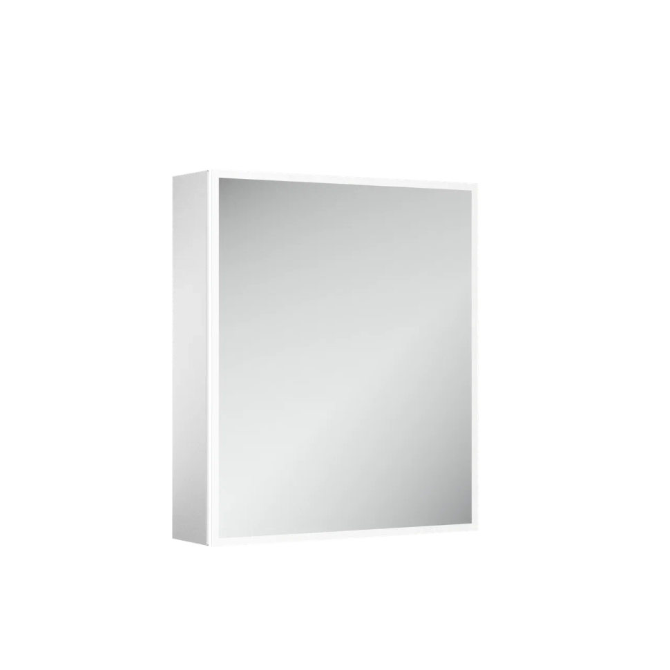 Зеркальный шкаф для ванной комнаты из алюминия SANCOS Evoke 600x700х136 мм, с LED подсветкой, арт. SC8060