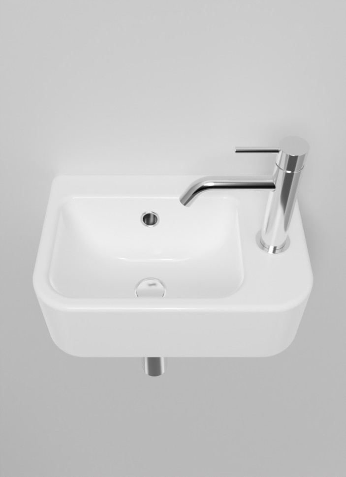 AQM5006R Умывальник с отверстием под смеситель. Правый. 375х245х135