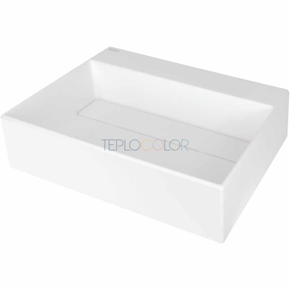 Гранитная раковина, на столешницу, с бортиком для смесителя - с прикрытием сливного отверстия