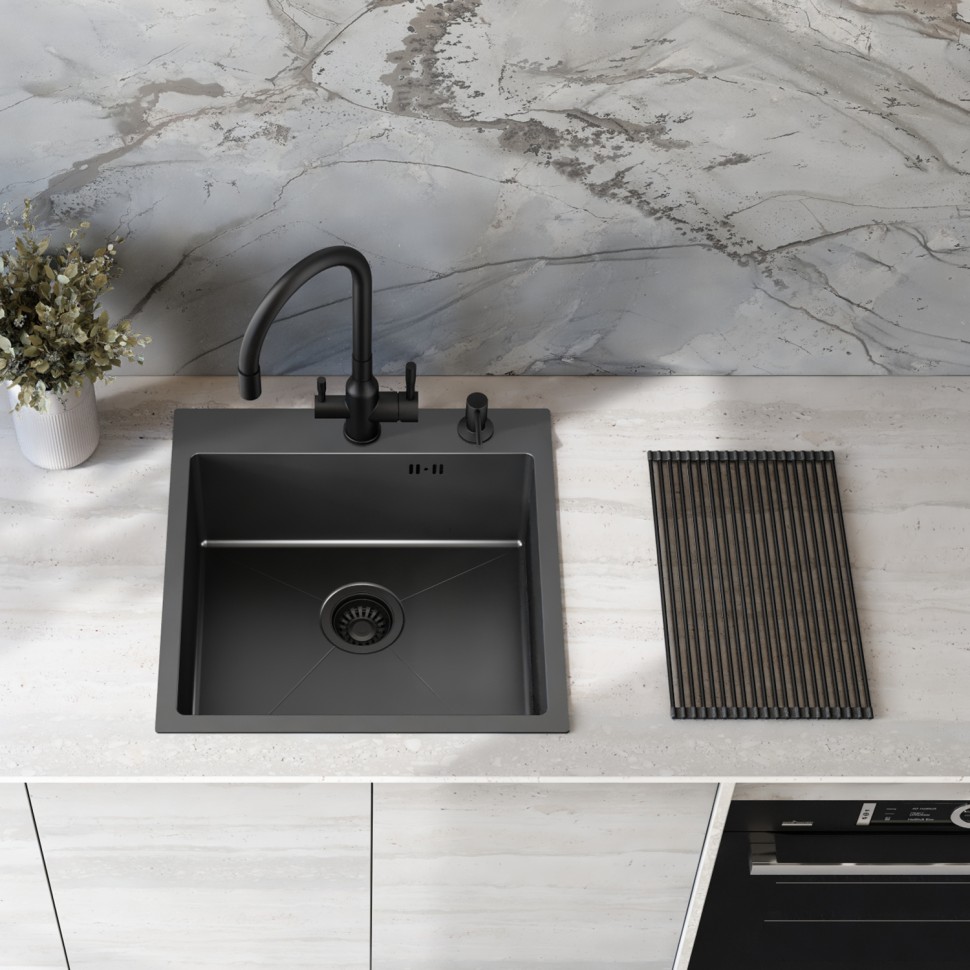 Сушилка для мойки 440*350мм(круглый) Raglo, графит