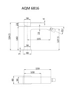 AQM6816BG Savona Смеситель для биде, гладкий, подводка 1/2 &quot;, золото шлифованное