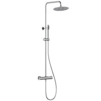 AQM 8006CR Душевая система с термостатом, O250, 1/1 режим, латунная лейка, верхний душ - сталь