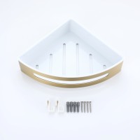 Полка для ванной комнаты угловая 205*205*55мм Raglo сатин золото