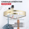Полка для ванной комнаты угловая 205*205*55мм Raglo сатин золото