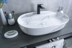 Раковина Gid Mnc346C 54470 накладная под камень глянцевая 61x41x14