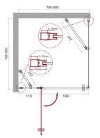 Душевая дверь BelBagno ETNA-60/20-C-Cr