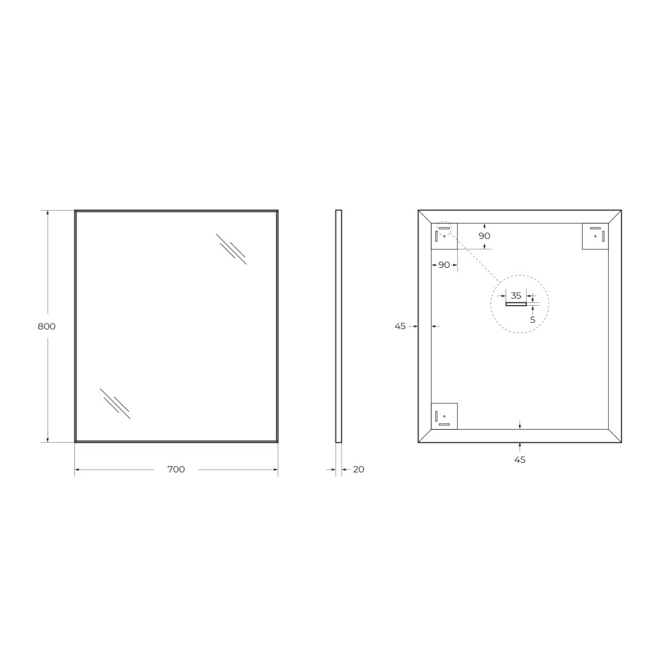 Зеркало BelBagno SPC-AL-700-800