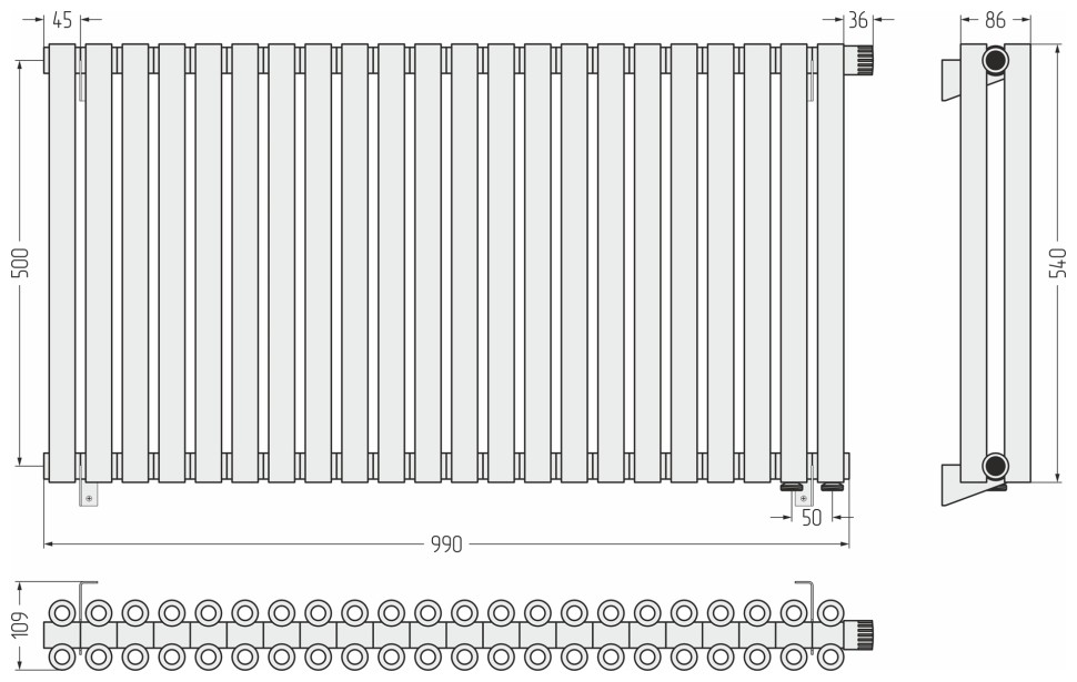 Эстет-00 EU50 500х990 22 секции
