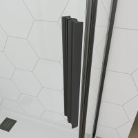 Душевой угол Veconi Ottimo P10 B, 900x900x1900, черный матовый, стекло прозрачное