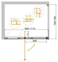 Душевой уголок CEZARES VARIANTE-AH-1-100/110-80-C-Cr