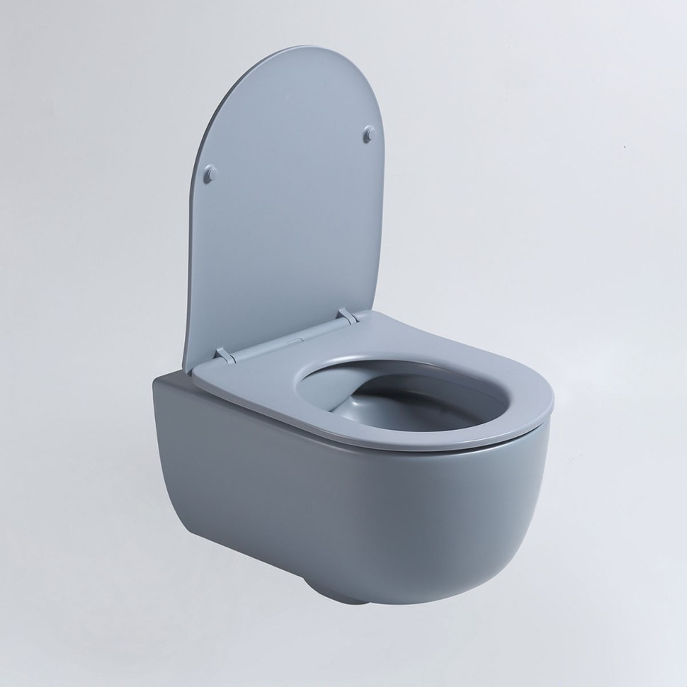 Унитаз подвесной Evo VT1-34SMO безободковый, цвет океан матовый, ультратонкое soft-close сиденье