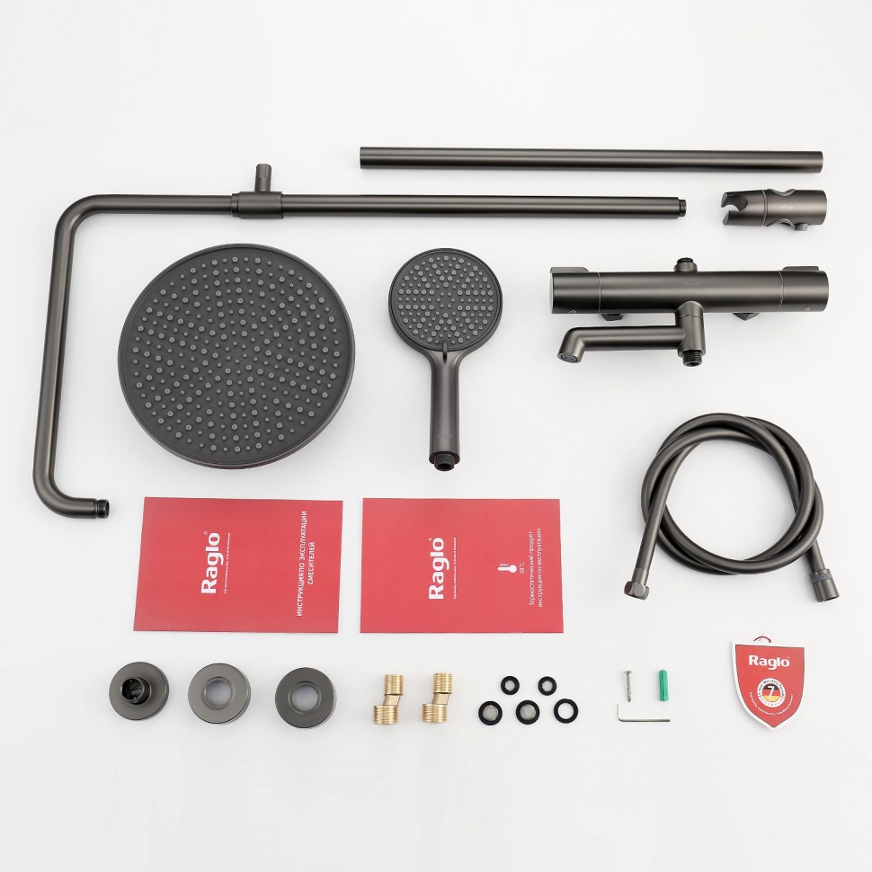 Душевая система Raglo с термостатом для ванны R20.26.09 Графит
