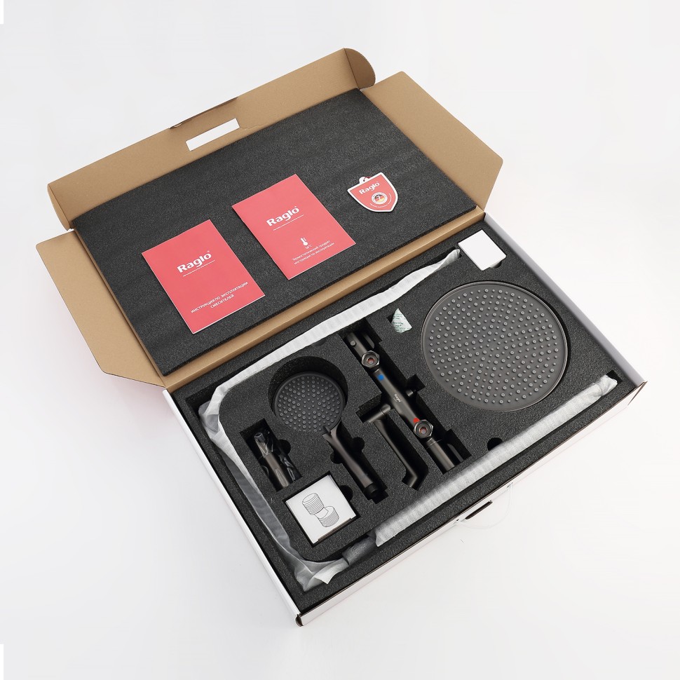 Душевая система Raglo с термостатом для ванны R20.26.09 Графит